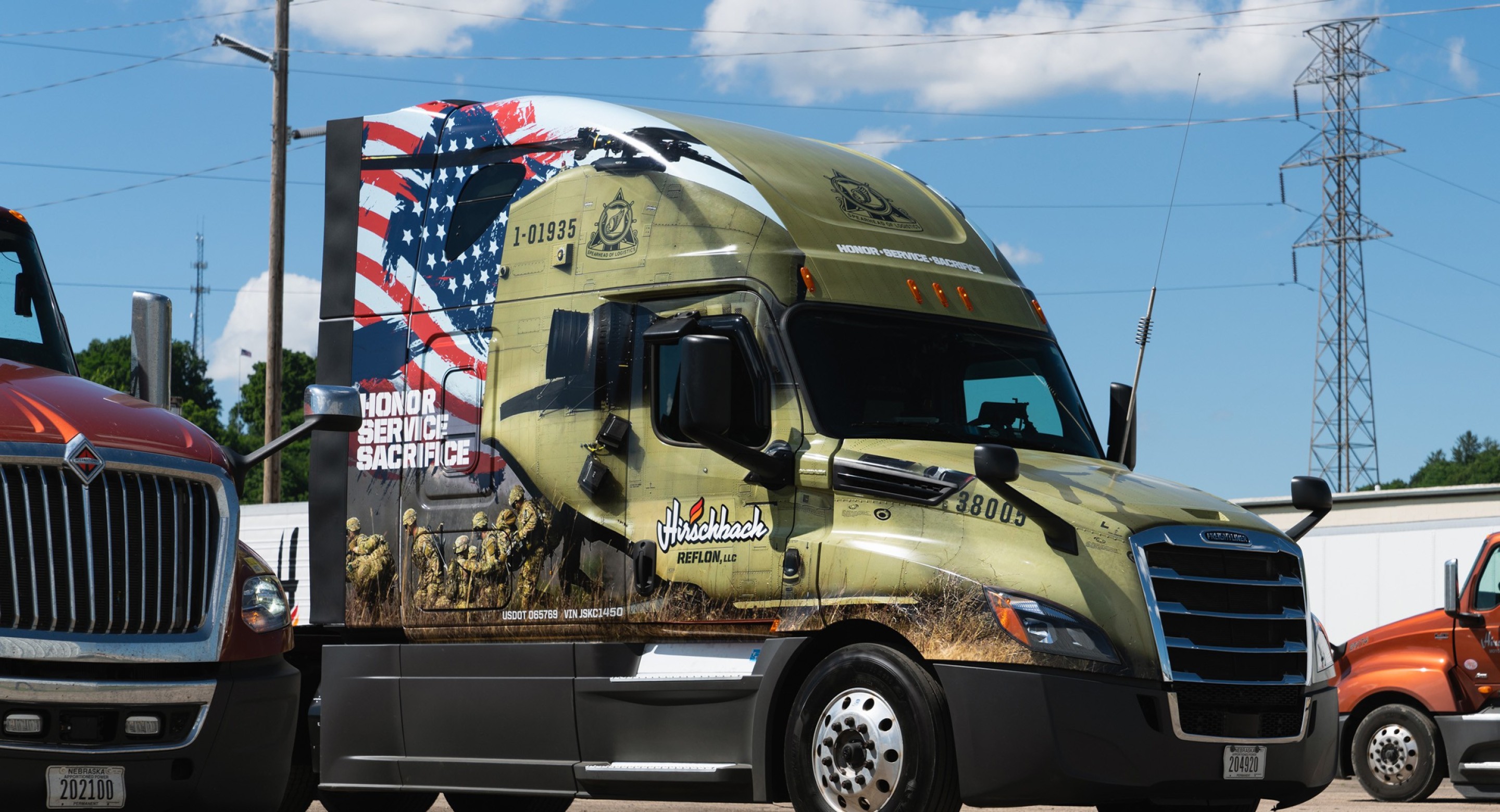 Hirschbach Semperfi truck with American flag